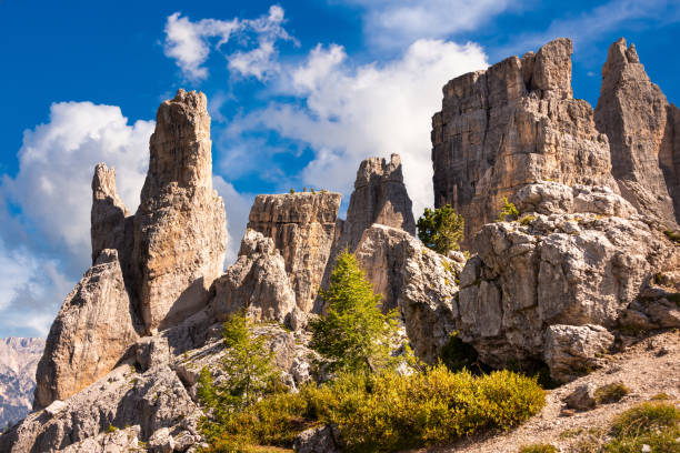 istock Panoramic view to Dolomite mountains in Italy, beautiful mountain landcape 1306327980