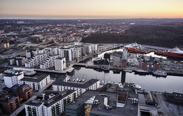 istock New residential area at harbor from above 1306328698
