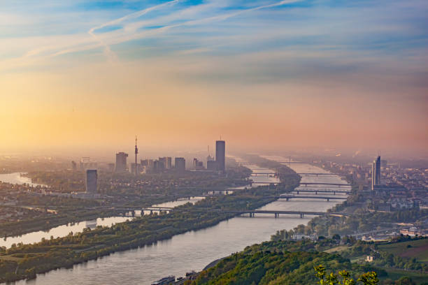 istock scenic view to Vienna and river Danube in dawn 1306330785