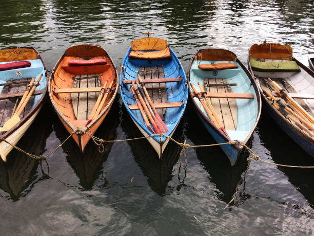 istock Colourful wooden vessel boats 1306333085