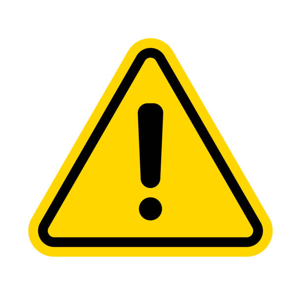 ilustrações de stock, clip art, desenhos animados e ícones de hazard warning attention sign with exclamation mark symbol. vector illustration. - cuidado