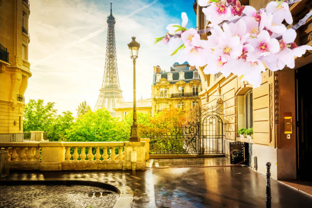 istock eiffel tour and Paris street 1306336380