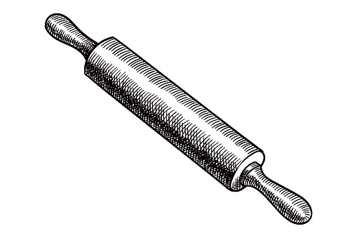 Old style illustration of a rolling pin