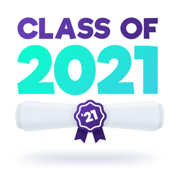 dyplom ukończenia studiów 2021 - honor roll stock illustrations