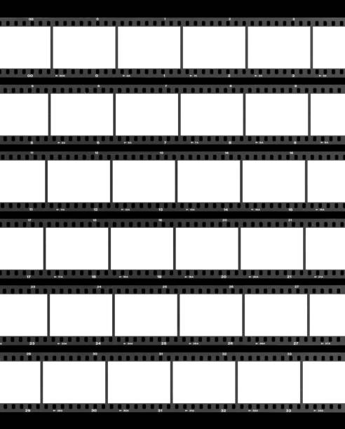 Vintage 35 mm Film Negatives Contact Sheet Vintage 35 mm film strips negatives contact sheet with beautiful texture, scratches and dust. Add your own images! contact sheet photos stock pictures, royalty-free photos & images