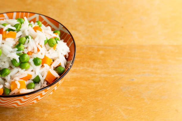 basmati rice with green peas and carrots