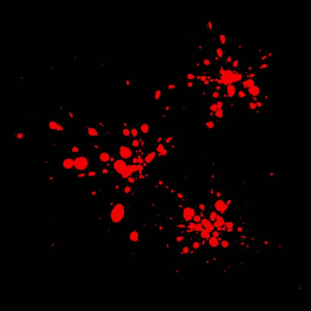 Vector illustration of Blood splash drop paint on black background