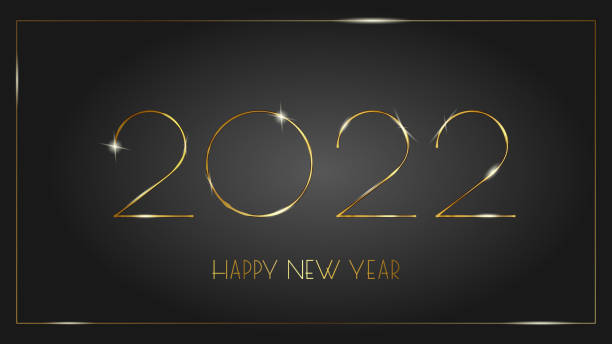 istock Luxurious 2022 Happy New Year elegant design bounded by an elegant golden frame. 1306345882