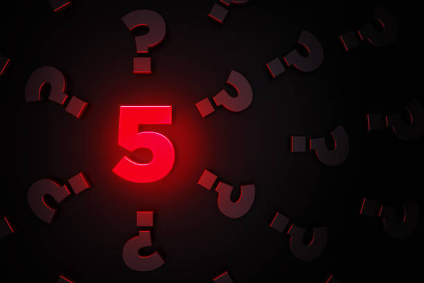 istock Q And A Concept - Red Number Five Glowing Amid Black Question Mark Symbols On Black Background 1306346526