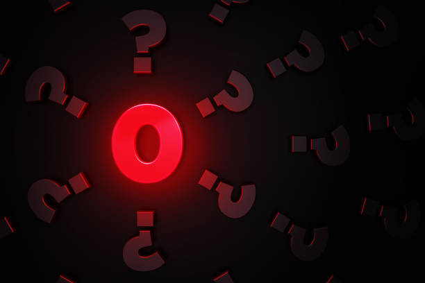 istock Q And A Concept - Red Number Zero Glowing Amid Black Question Mark Symbols On Black Background 1306346556