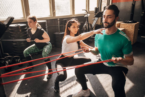 istock Training with fitness instructor 1306347753