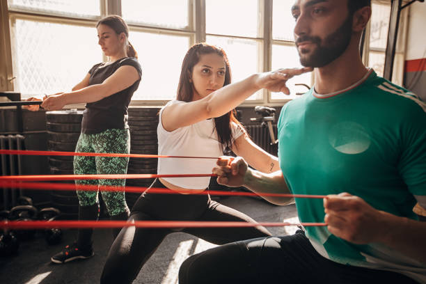 istock Training with fitness instructor 1306347785