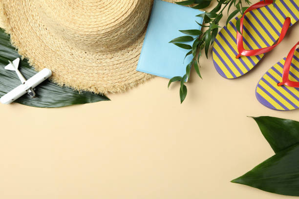 istock Travel concept on beige background, space for text 1306347973