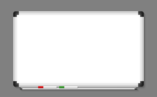 leere weiße markerplatte auf transparentem hintergrund. realistische büro whiteboard. vektor-illustration - weiße tafel stock-grafiken, -clipart, -cartoons und -symbole