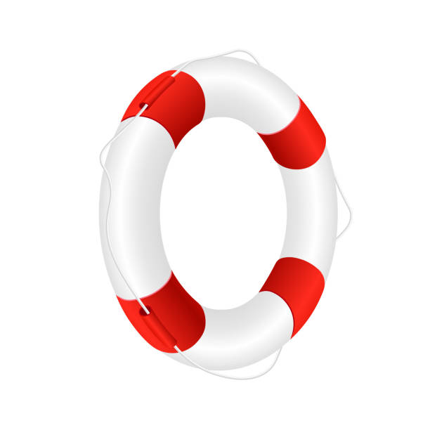 istock Ring of rescue life buoy template, realistic vector illustration isolated. 1306351803