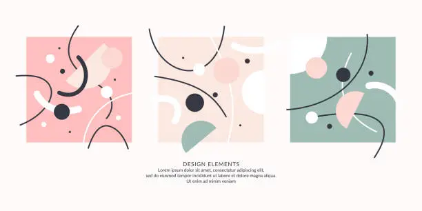 Vector illustration of Abstract elements in retro style, a template for your design.