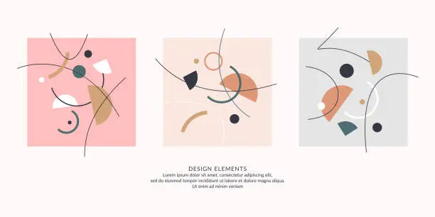 Vector illustration of Abstract elements in retro style, a template for your design.