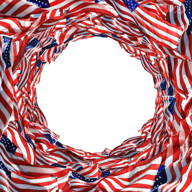 istock Large group of American flags 1306357213