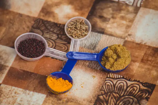 Photo of Closeup shot of the grains in the plastic scoops