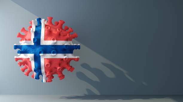 istock Norway flag on covid-19 virus with copy space 1306359646