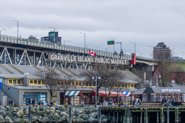 Granville Island Public Market. Vancouver, Canada. Granville Island Public Market. Vancouver marina. Vancouver, Canada. granville island stock pictures, royalty-free photos & images