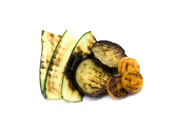istock Grilled carrot slices eggplant  zucchini isolated on white background 1306362219