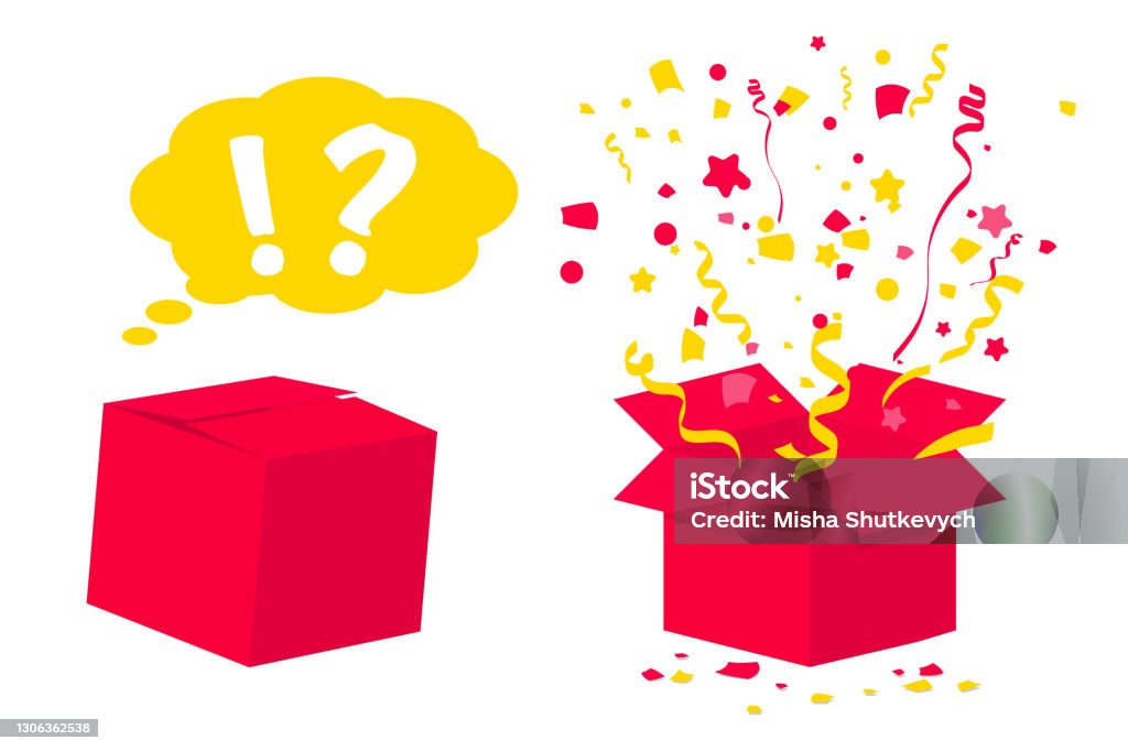 Surprise Incentive Surprise Gift Box Surprise Box With Confetti And Ribbons For Ui Web ...