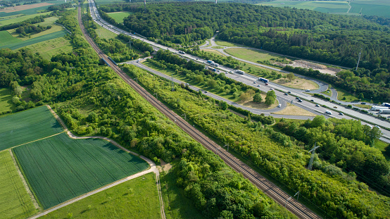Nagradowice, Poland - June 4th 2022 - Polish A2 motorway - toll collection area.