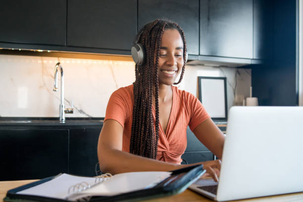 istock Woman working at home. Home office. 1306367110