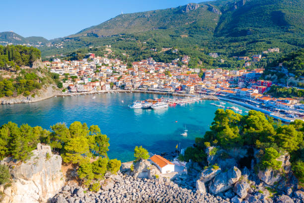 istock Panoramic view of scenic Parga city, Greece 1306379048