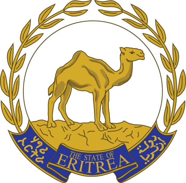 herb państwa erytrea - state of eritrea stock illustrations