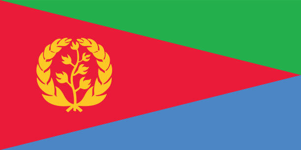 Flag of the State of Eritrea Official current vector flag of the State of Eritrea silhouette of a eritrea stock illustrations