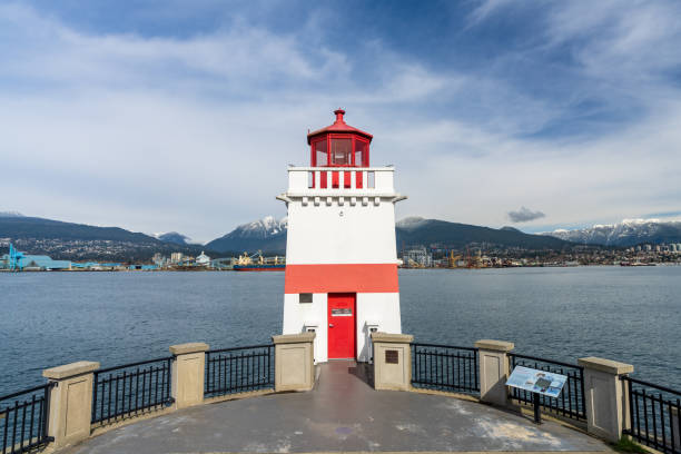 Brockton Point Lighthouse in Stanley Park. Vancouver, Canada - MAR 08 2021