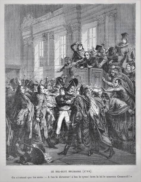 переворот 18 brumaire, французская история - french revolution stock illustrations