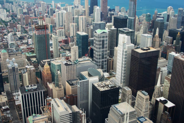 istock Aerial view of Chicago skyline 1306384600