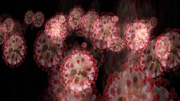 istock Artistic 3D illustration of corona aerosol 1306385700