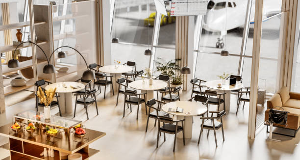 istock Restaurant in executive lounge at airport 1306386606