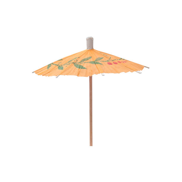 pomarańczowy parasol na drinka - drink umbrella umbrella nobody parasol zdjęcia i obrazy z banku zdjęć