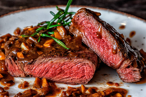 istock Beef steak ribeye mushroom sauce 1306391348