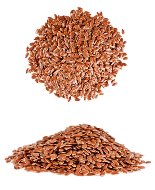 sementes de linho marrom (linho) - flax seed - fotografias e filmes do acervo