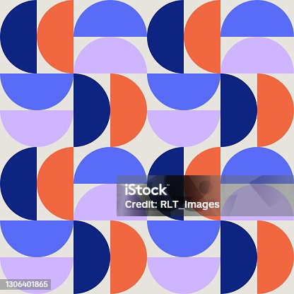 istock Colorful seamless repeat pattern with abstract minimalist geometric style 1306401865