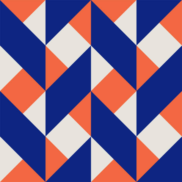 pola ulangi mulus berwarna-warni dengan gaya geometris minimalis abstrak - geometri ilustrasi stok