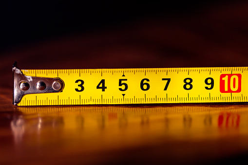Black Numbers of Measuring Tape . Simple device to measure things