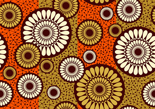 African circle fabric pattern, picture art and abstract background.