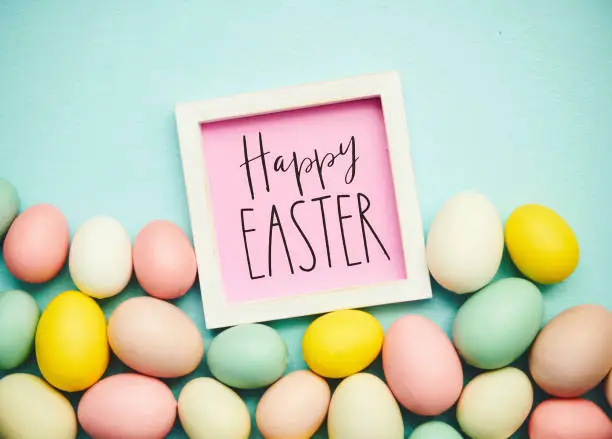 Photo of Easter background with Happy Easter Message