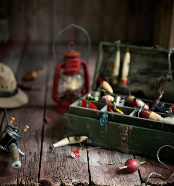 istock Vintage Fishing Tackle Background 1306414677