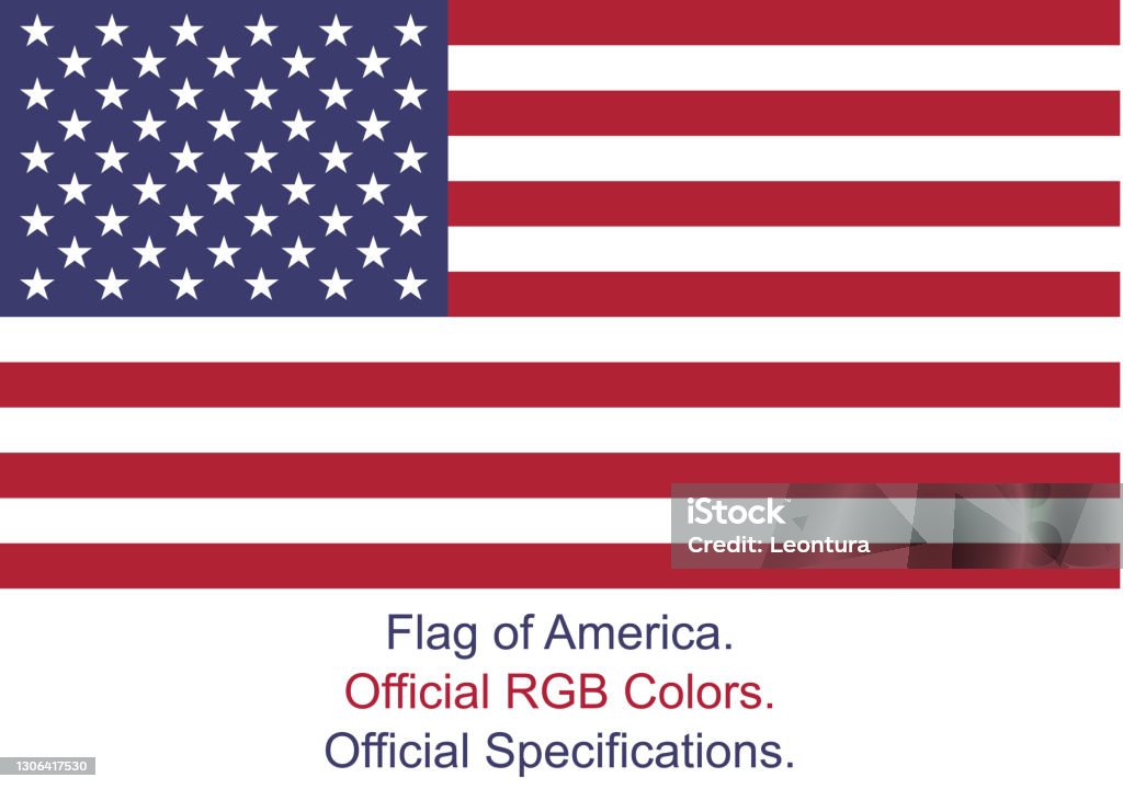 American Flag (Official RGB Colors and Specifications) American flag in the official RGB colors and with official specifications. American Flag stock vector