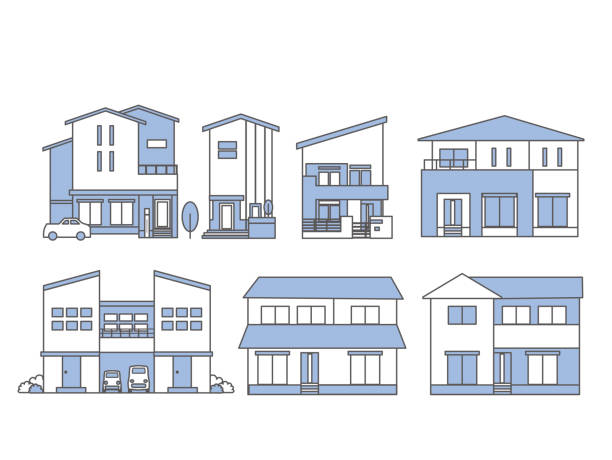 illustrations, cliparts, dessins animés et icônes de logement living life house - model home house home interior roof