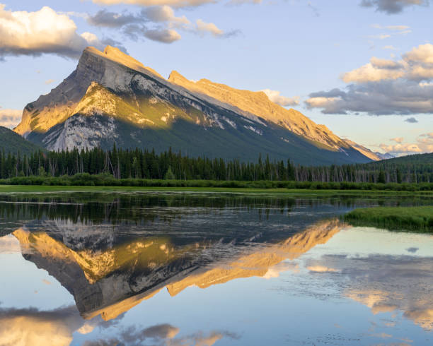 istock Mountain reflection during a Summer Sunset at Vermillion Lakes 1306421075
