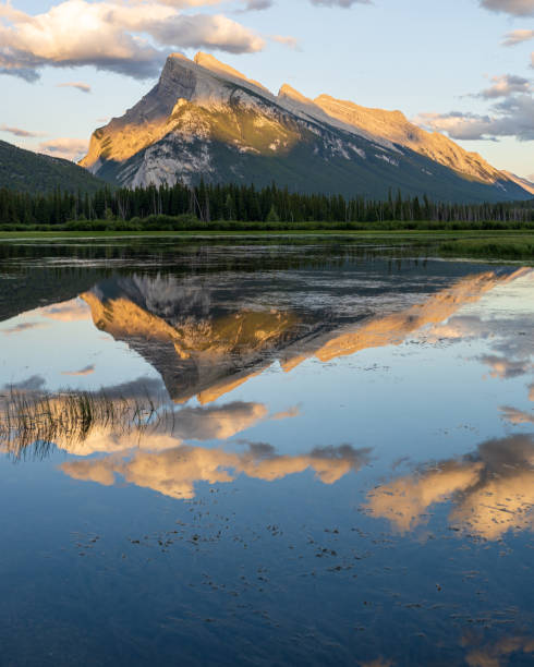 istock Mountain reflection during a Summer Sunset at Vermillion Lakes 1306421076